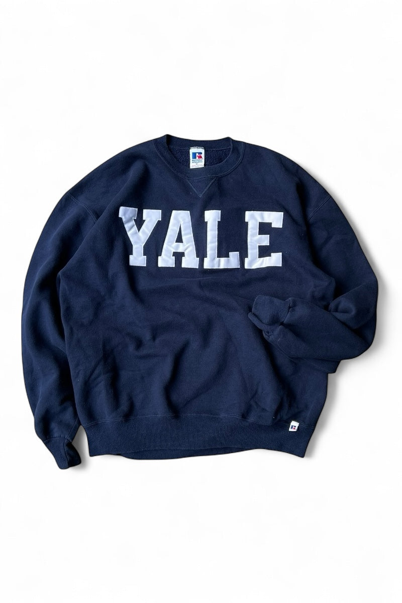 MADE IN USA 90'S YALE COLLEGE SWEATSHIRT / NAVY [SIZE: XL USED]