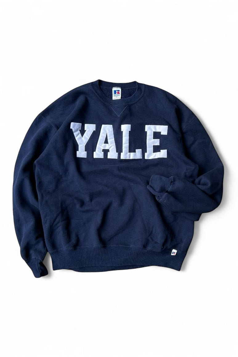 MADE IN USA 90'S YALE COLLEGE SWEATSHIRT / NAVY [SIZE: XL USED]