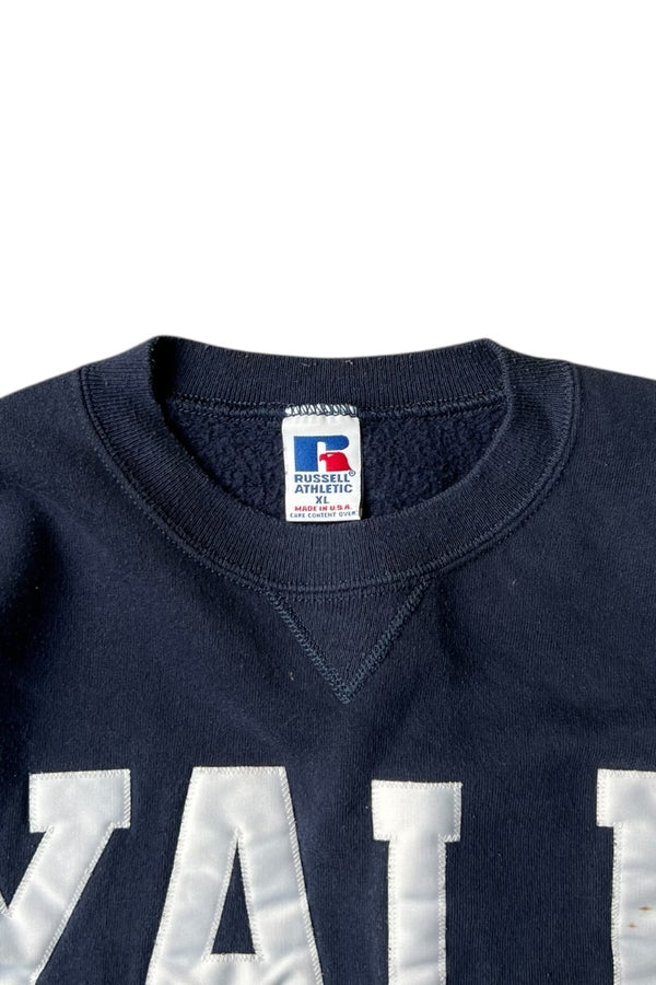 MADE IN USA 90'S YALE COLLEGE SWEATSHIRT / NAVY [SIZE: XL USED]