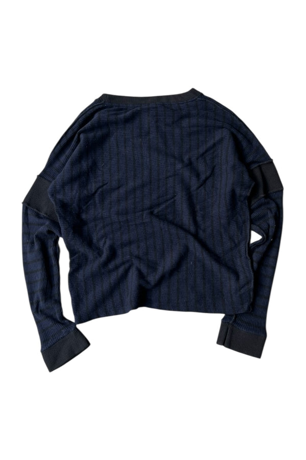 MADE IN ITALY 19AW VIRGIN WOOL KNIT SWEATER / NAVY [SIZE: L USED]