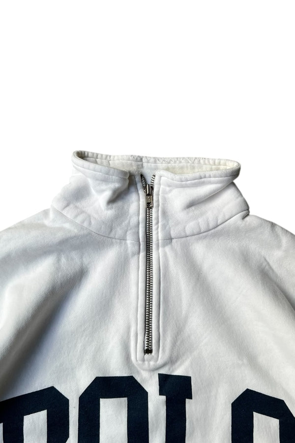 90'S HALF-ZIP SWEATSHIRT / WHITE [SIZE: M USED]