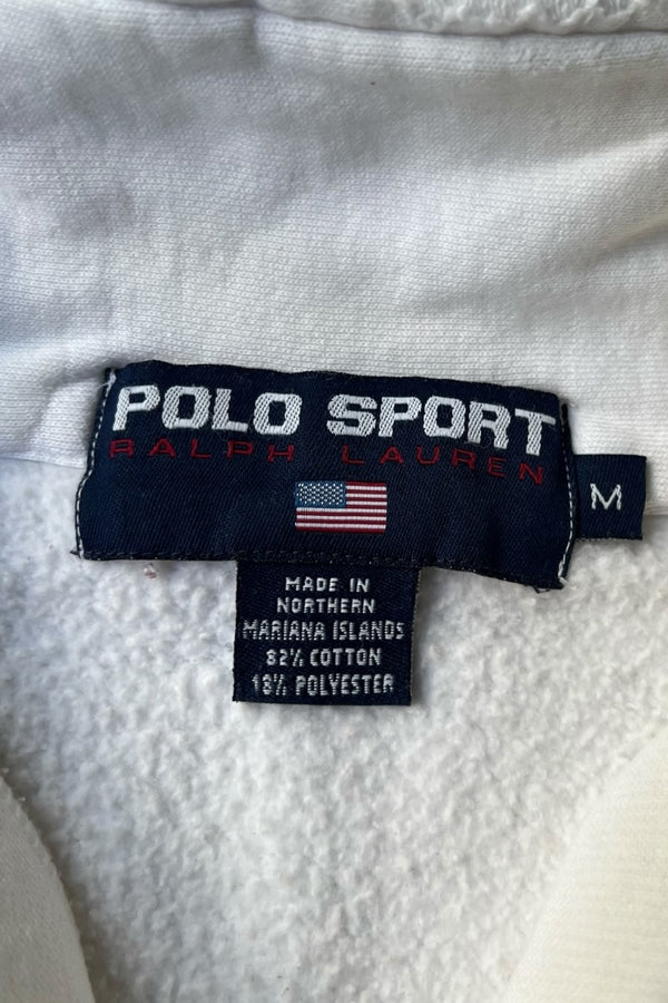 90'S HALF-ZIP SWEATSHIRT / WHITE [SIZE: M USED]