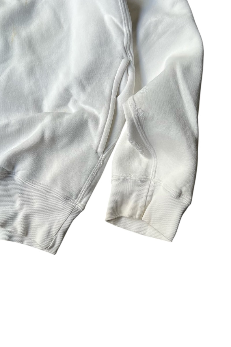 90'S HALF-ZIP SWEATSHIRT / WHITE [SIZE: M USED]