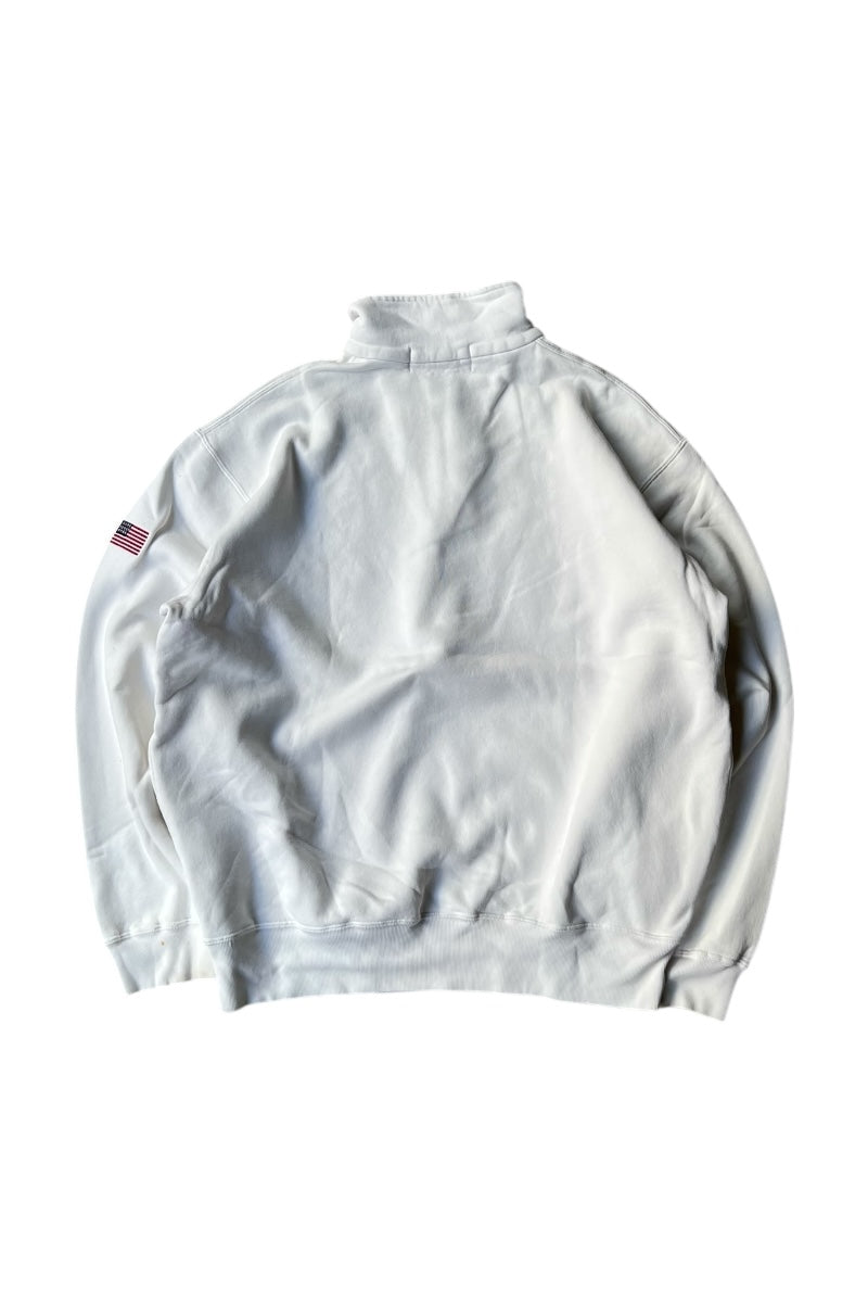 90'S HALF-ZIP SWEATSHIRT / WHITE [SIZE: M USED]