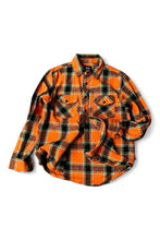 画像をギャラリービューアに読み込む, FLANNEL CHECK L/S SHIRT JACKET / ORANGE [SIZE: S USED]
