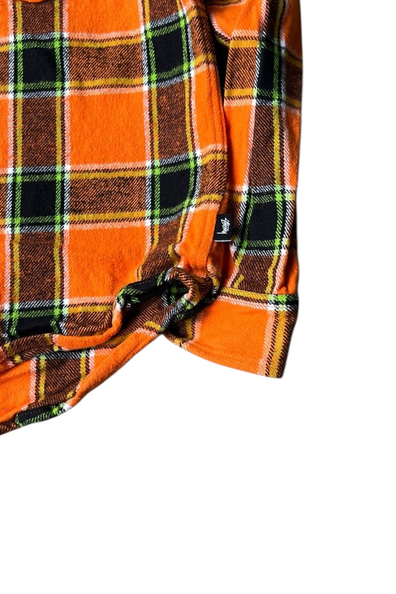 FLANNEL CHECK L/S SHIRT JACKET / ORANGE [SIZE: S USED]