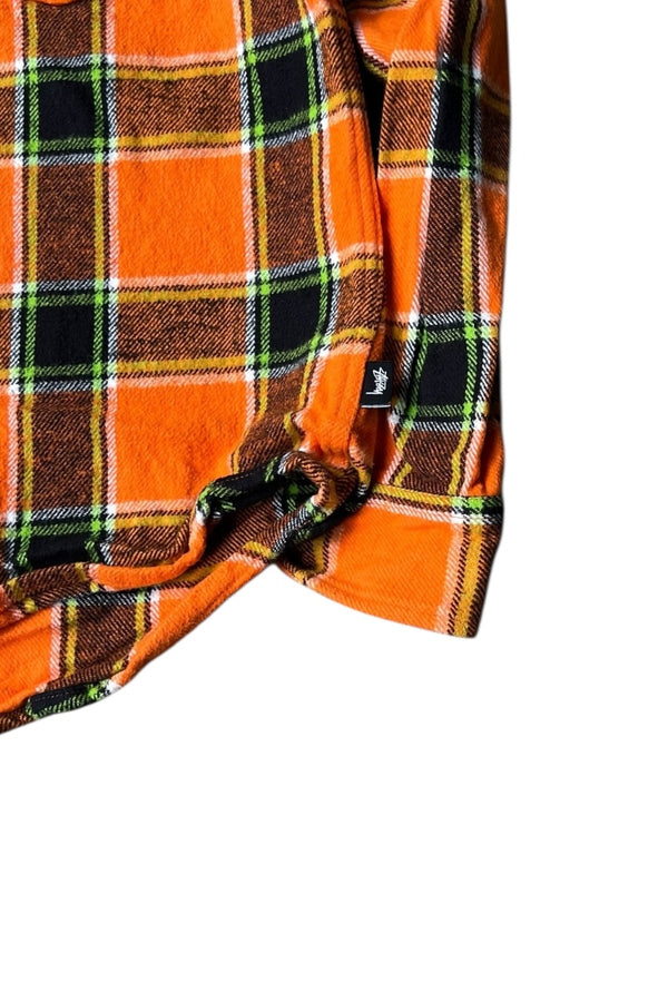 FLANNEL CHECK L/S SHIRT JACKET / ORANGE [SIZE: S USED]