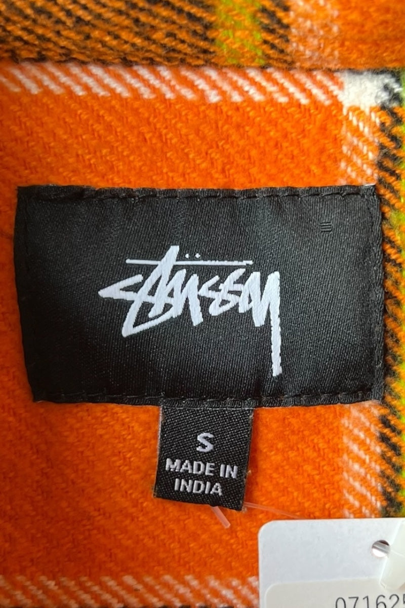 FLANNEL CHECK L/S SHIRT JACKET / ORANGE [SIZE: S USED]