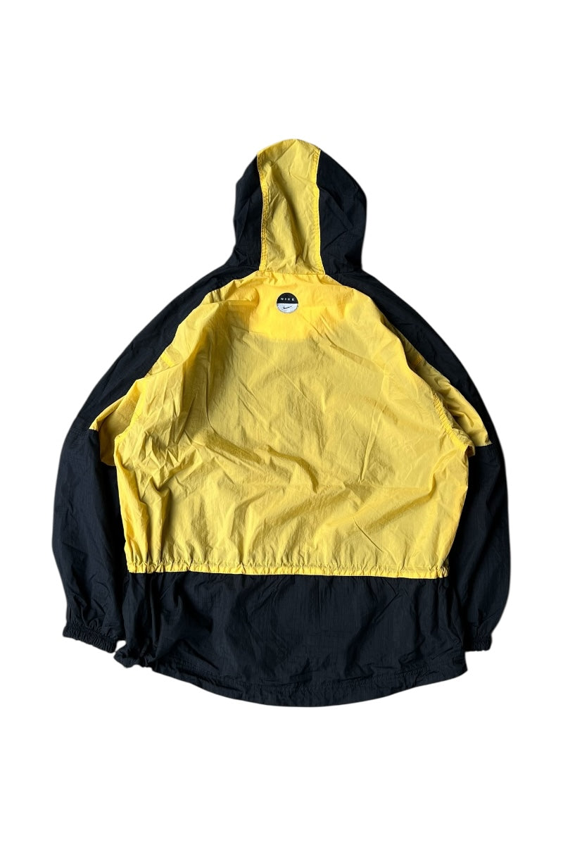 90'S ZIP NYLON HOODIE JACKET / YELLOW [SIZE: M USED]