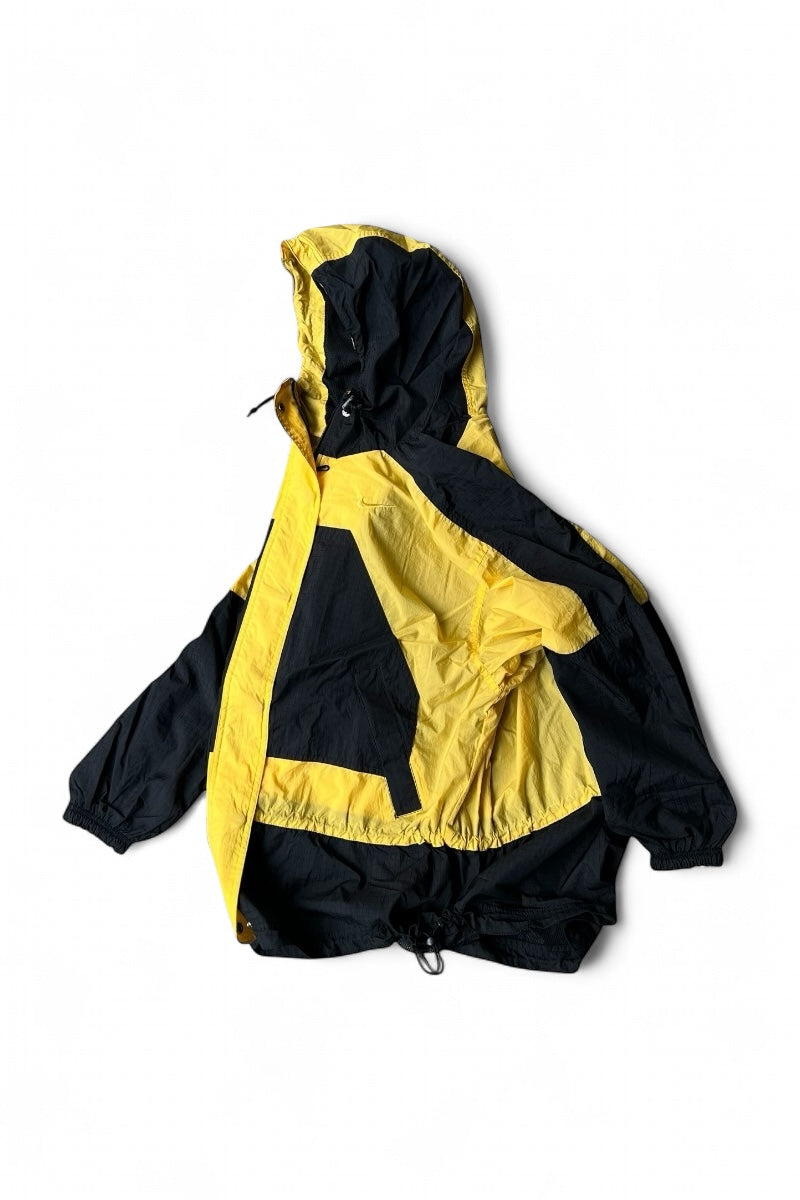 90'S ZIP NYLON HOODIE JACKET / YELLOW [SIZE: M USED]