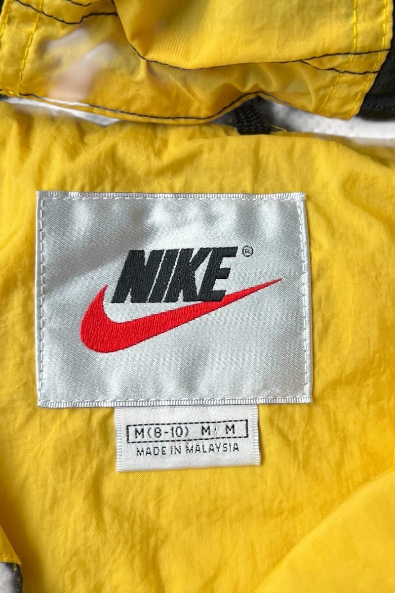 90'S ZIP NYLON HOODIE JACKET / YELLOW [SIZE: M USED]