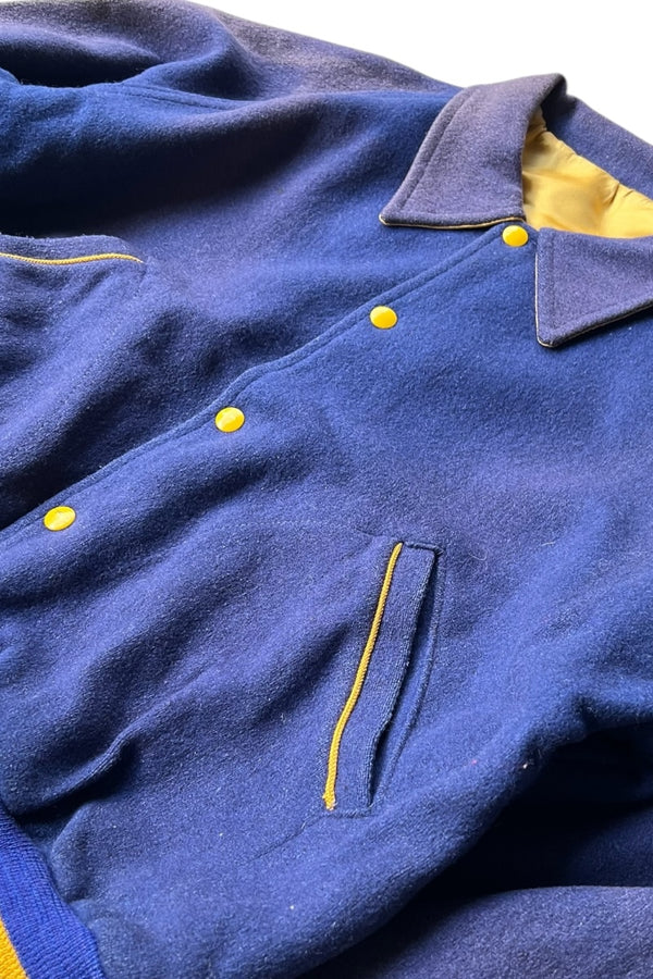 70-80s MAI WOOL STADIUM REVERSIBLE JACKET / NAVY [SIZE: S USED]
