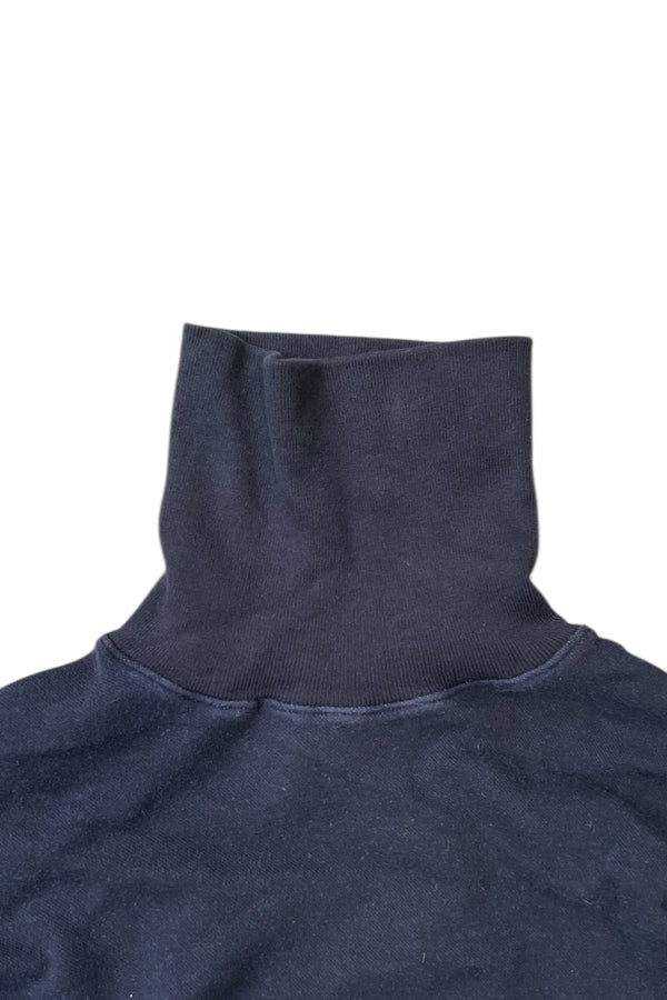 90'S TURTLE NECK COTTON KNIT SWEATER / BLACK [SIZE: M USED]
