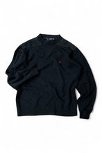 画像をギャラリービューアに読み込む, MADE IN ITALY PATCH WORK COTTON SWEATER / BLACK [SIZE: M USED]
