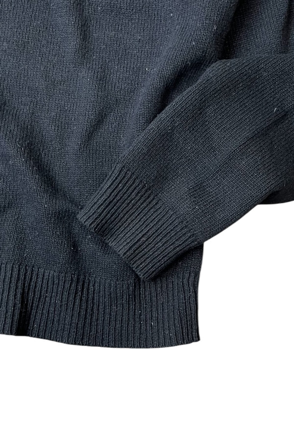 MADE IN ITALY PATCHWORK COTTON SWEATER / BLACK [SIZE: M USED]