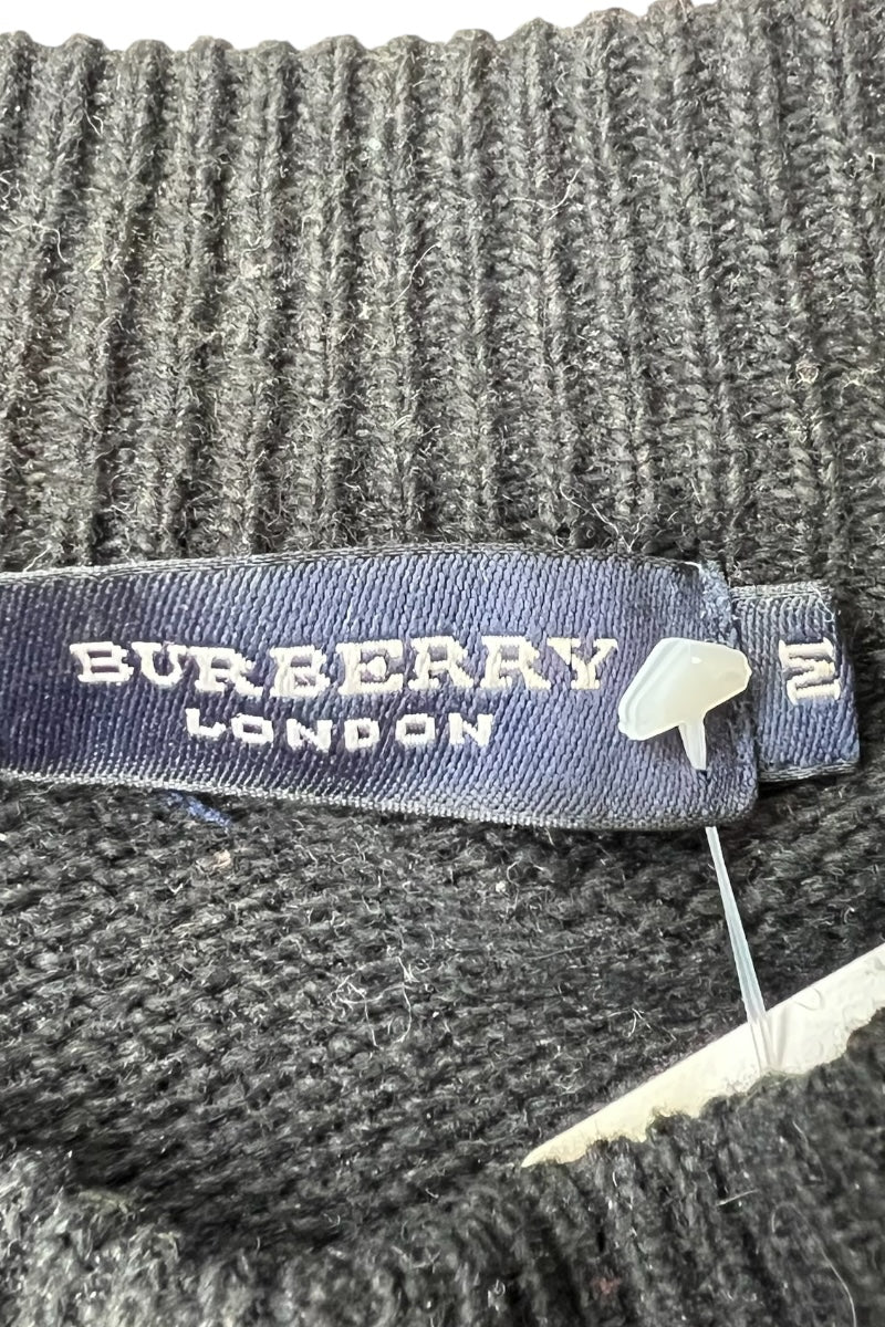 MADE IN ITALY PATCHWORK COTTON SWEATER / BLACK [SIZE: M USED]
