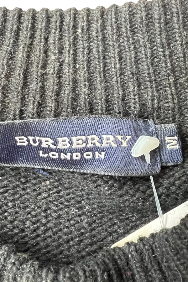 MADE IN ITALY PATCHWORK COTTON SWEATER / BLACK [SIZE: M USED]