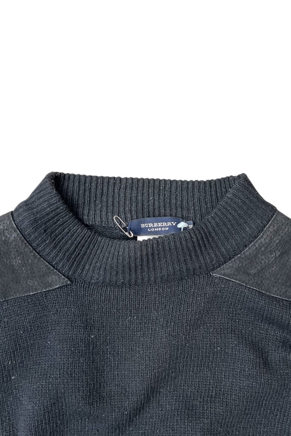 MADE IN ITALY PATCHWORK COTTON SWEATER / BLACK [SIZE: M USED]