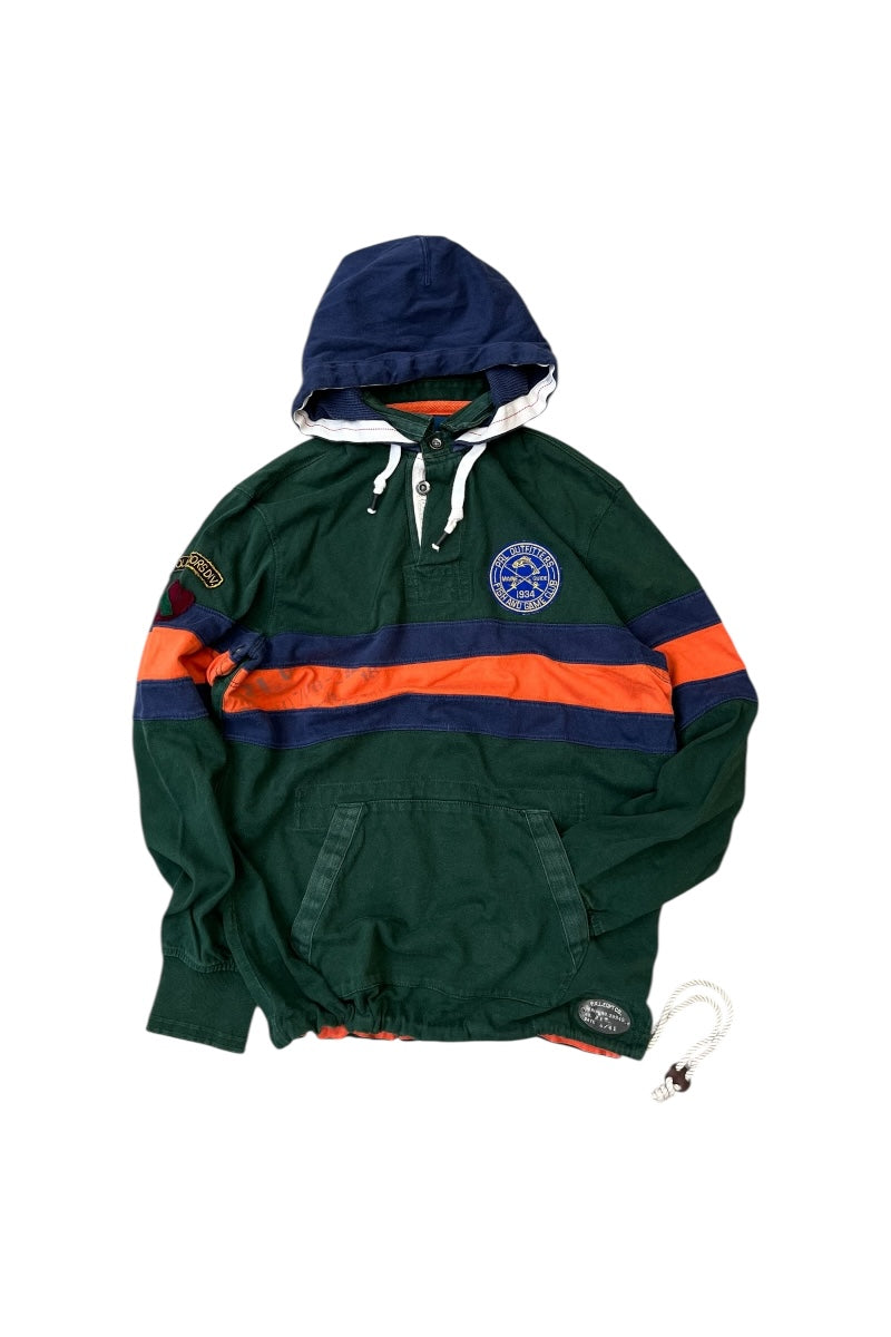 90'S FISH AND GAME CLUB CUSTOM FIT RUGGER SHIRT / GREEN [SIZE: M USED]