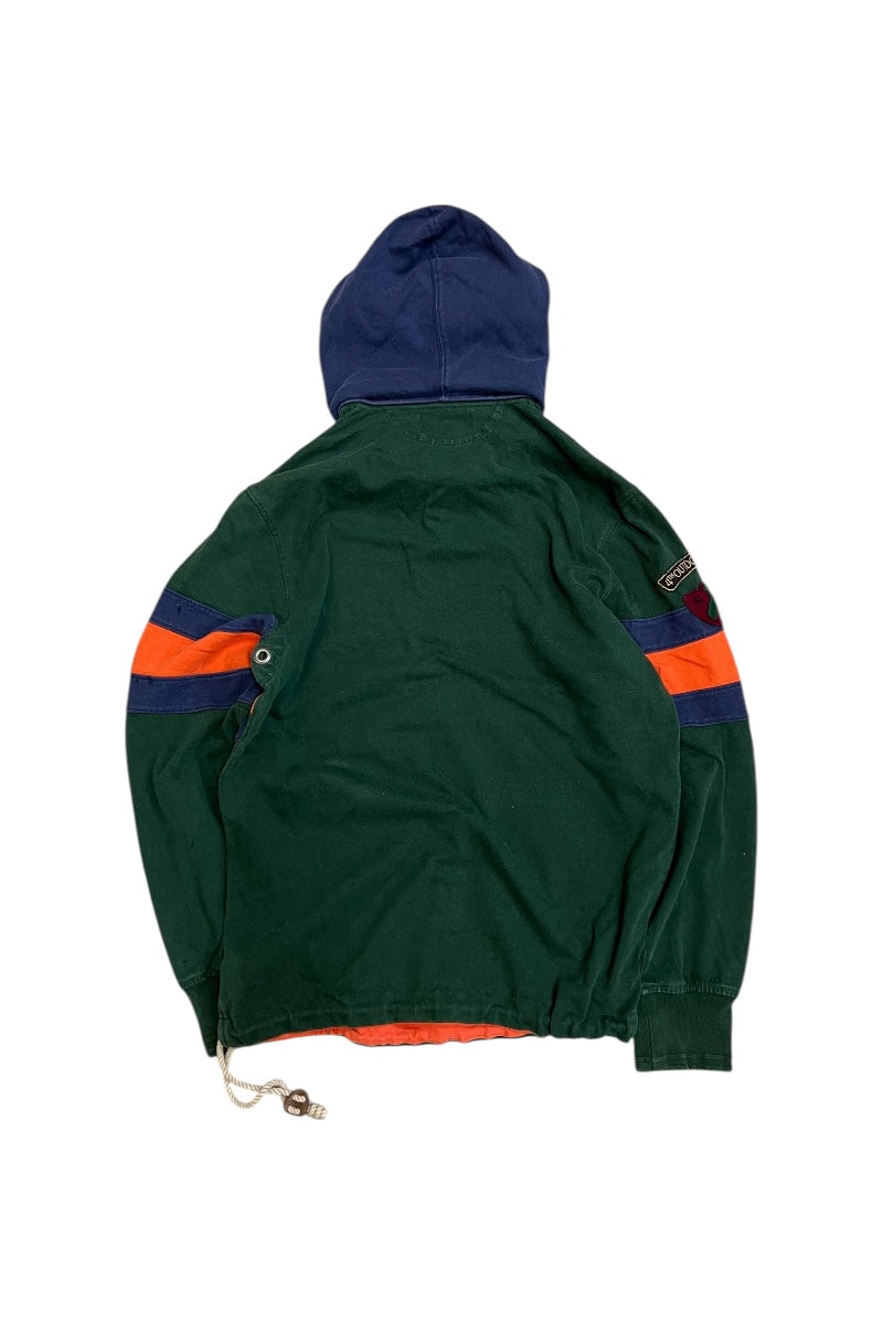 90'S FISH AND GAME CLUB CUSTOM FIT RUGGER SHIRT / GREEN [SIZE: M USED]