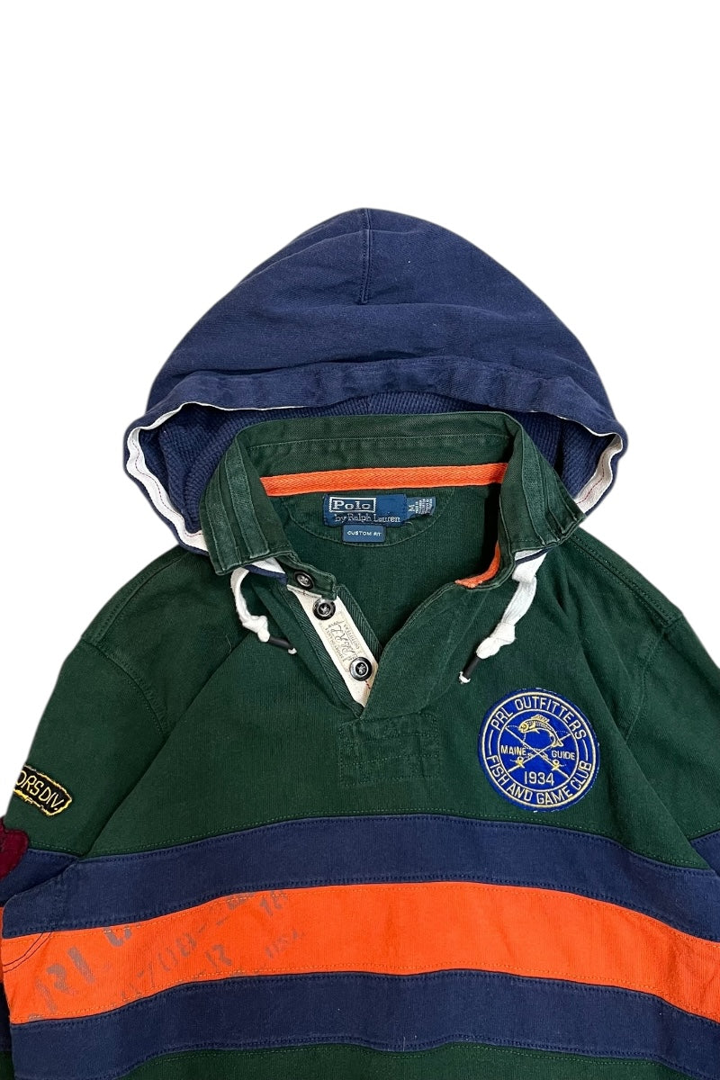 90'S FISH AND GAME CLUB CUSTOM FIT RUGGER SHIRT / GREEN [SIZE: M USED]