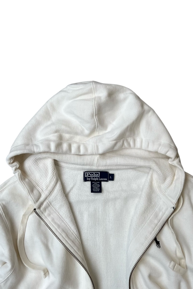 90'S ZIP SWEAT HOODIE / WHITE [SIZE: L USED]