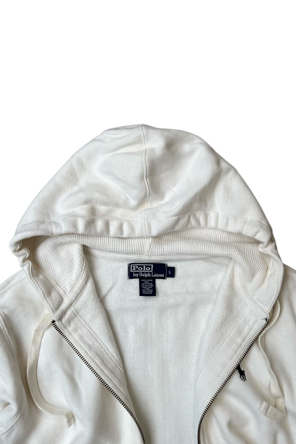 90'S ZIP SWEAT HOODIE / WHITE [SIZE: L USED]