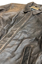 画像をギャラリービューアに読み込む, WORN BROWN LEATHER ZIP JACKET / BROWN [SIZE: M USED]
