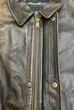 画像をギャラリービューアに読み込む, WORN BROWN LEATHER ZIP JACKET / BROWN [SIZE: M USED]
