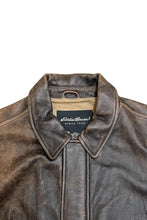 画像をギャラリービューアに読み込む, WORN BROWN LEATHER ZIP JACKET / BROWN [SIZE: M USED]
