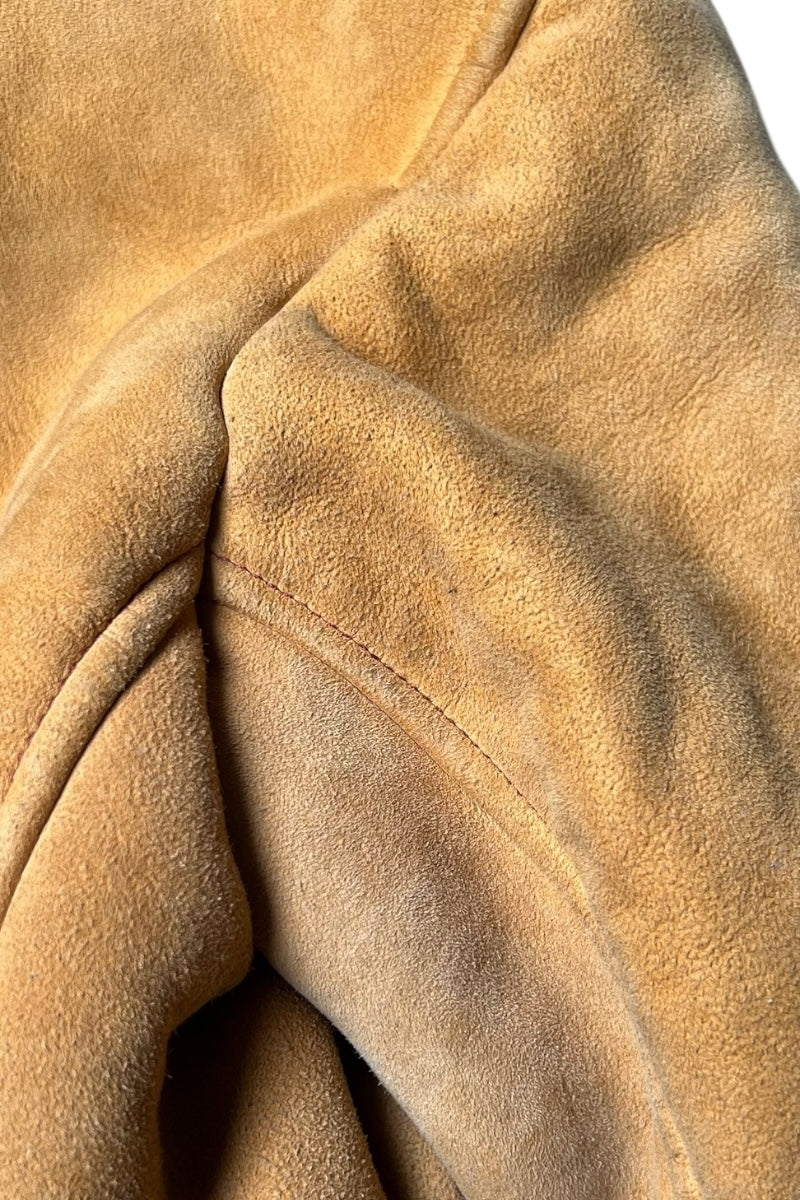 70-80s SHEARING SUEDE JACKET / BEIGE [SIZE: M USED]