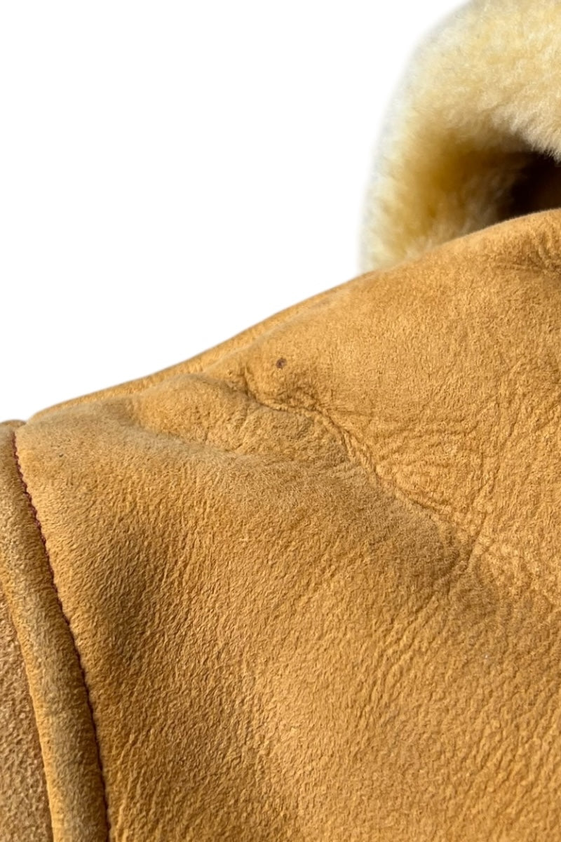 70-80s SHEARING SUEDE JACKET / BEIGE [SIZE: M USED]