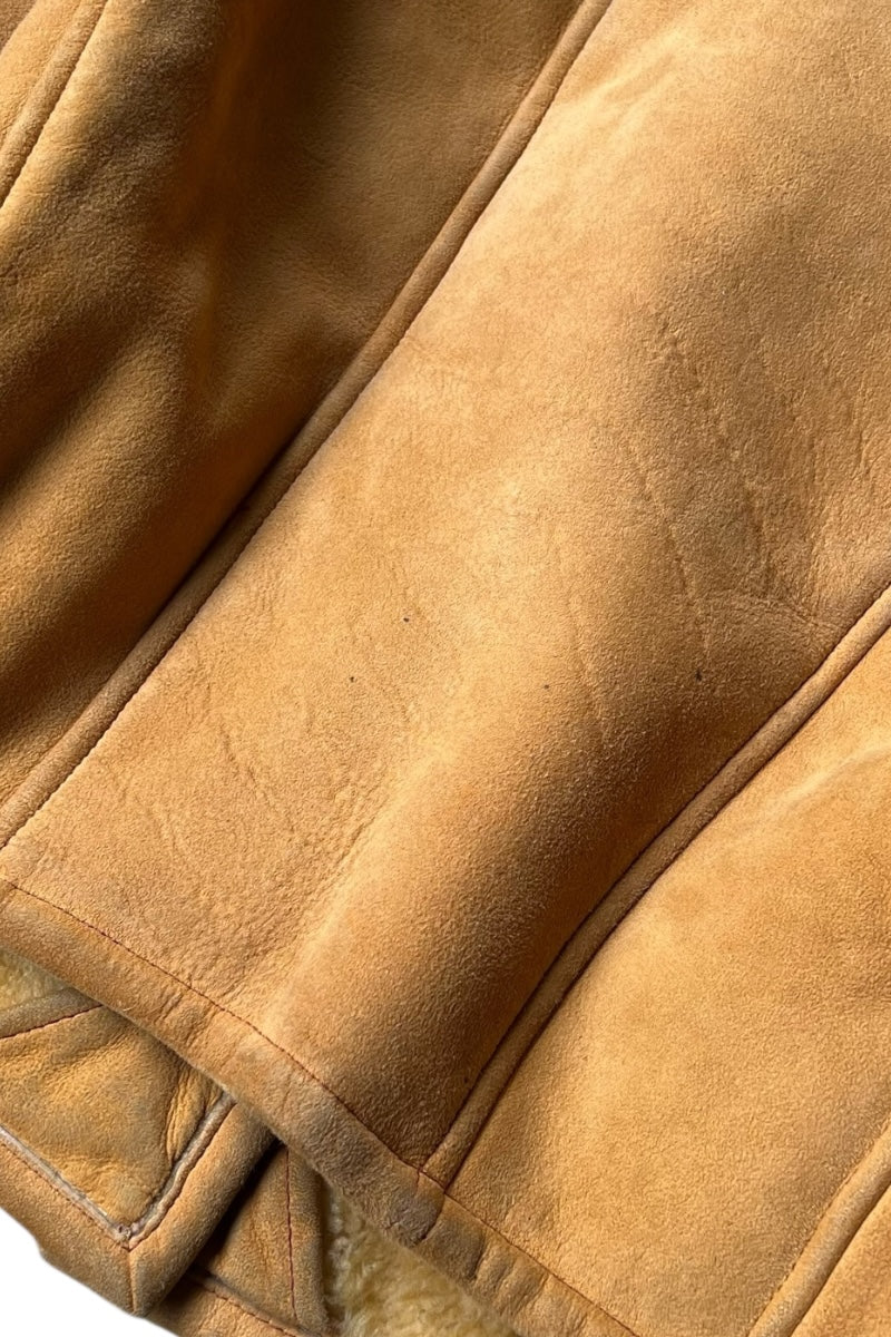 70-80s SHEARING SUEDE JACKET / BEIGE [SIZE: M USED]