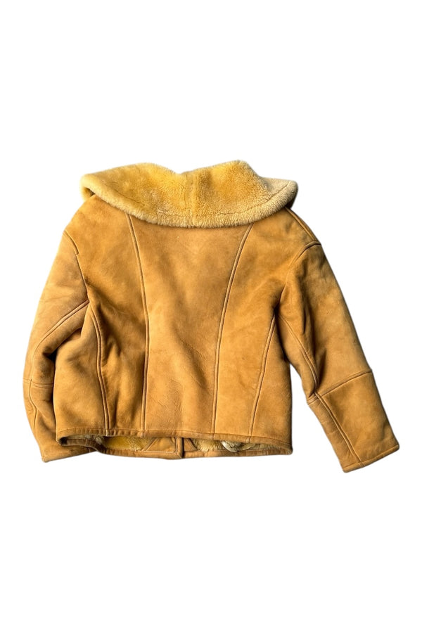 70-80s SHEARING SUEDE JACKET / BEIGE [SIZE: M USED]