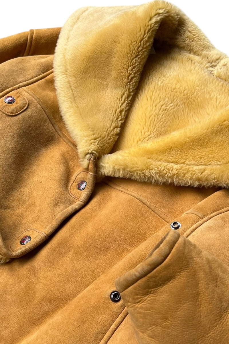 70-80s SHEARING SUEDE JACKET / BEIGE [SIZE: M USED]