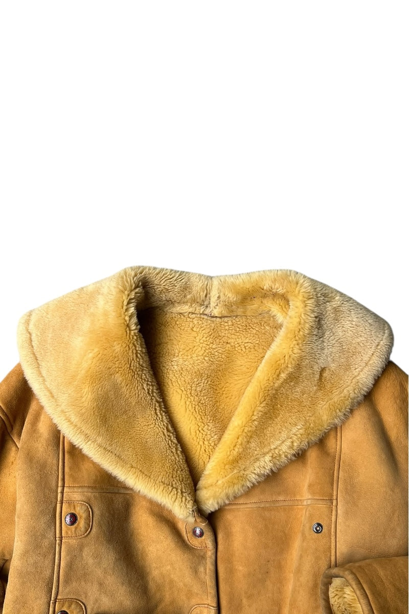 70-80s SHEARING SUEDE JACKET / BEIGE [SIZE: M USED]