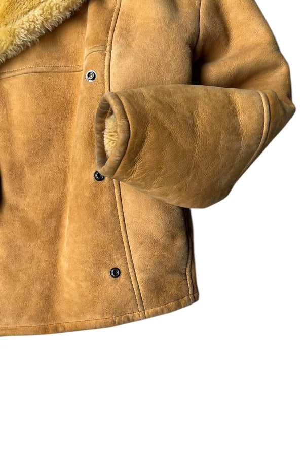 70-80s SHEARING SUEDE JACKET / BEIGE [SIZE: M USED]