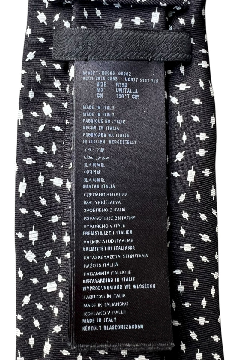 MADE IN ITALY SILK NECKTIE / BLACK [SIZE: ONE SIZE USED]