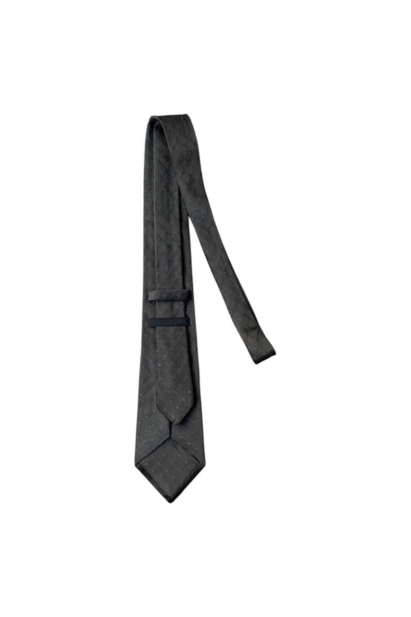 MADE IN ITALY SILK WOOL NECKTIE / CHARCOAL [SIZE: ONE SIZE USED]