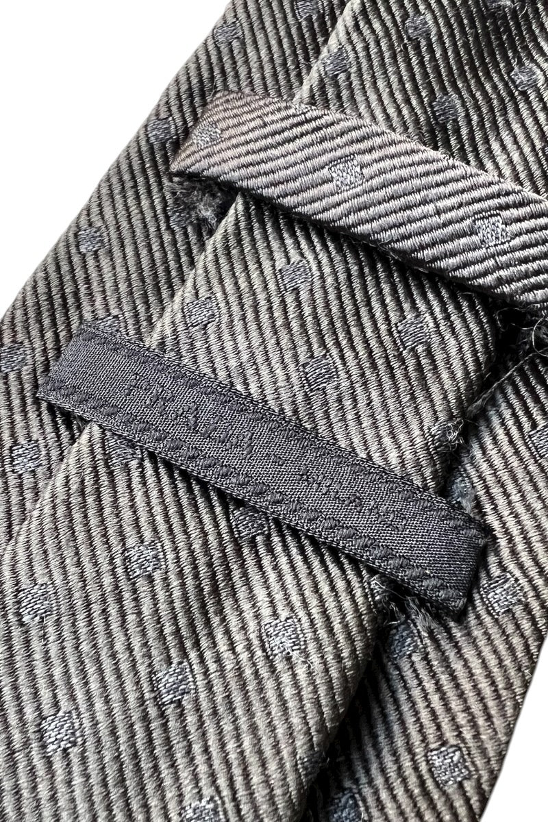 MADE IN ITALY SILK WOOL NECKTIE / CHARCOAL [SIZE: ONE SIZE USED]