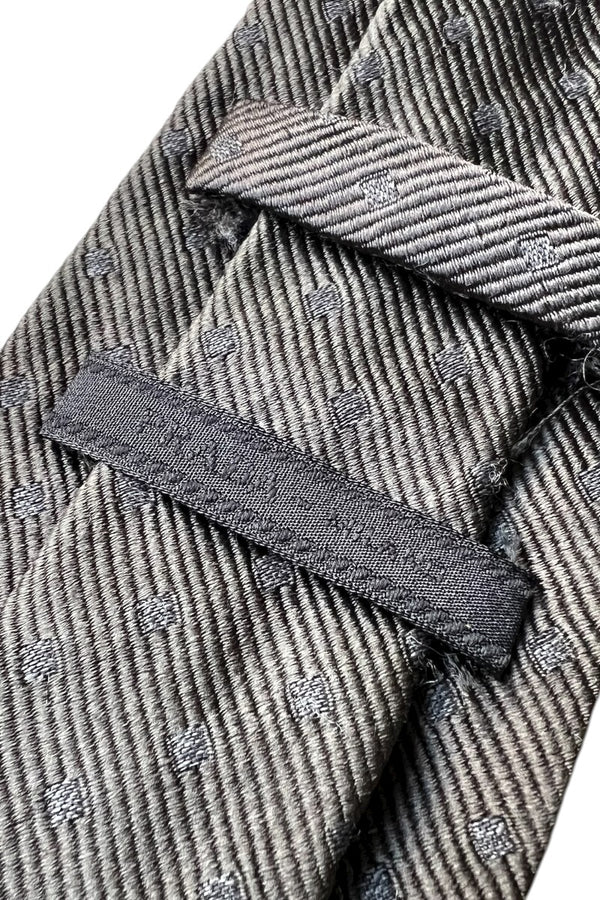 MADE IN ITALY SILK WOOL NECKTIE / CHARCOAL [SIZE: ONE SIZE USED]