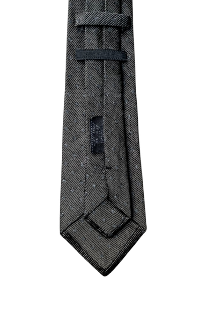 MADE IN ITALY SILK WOOL NECKTIE / CHARCOAL [SIZE: ONE SIZE USED]