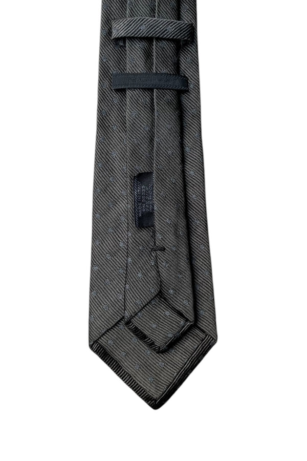 MADE IN ITALY SILK WOOL NECKTIE / CHARCOAL [SIZE: ONE SIZE USED]