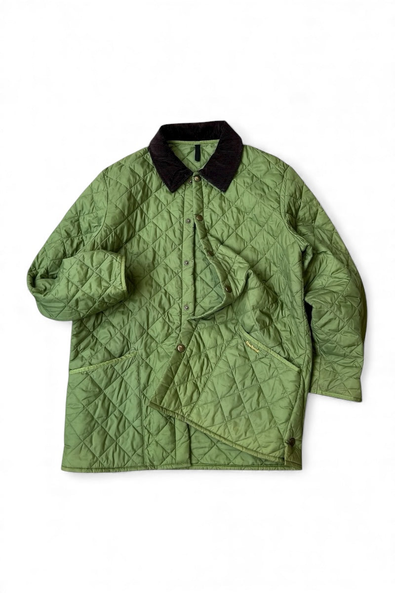NYLON QUILTING JACKET / GREEN [SIZE: L USED]