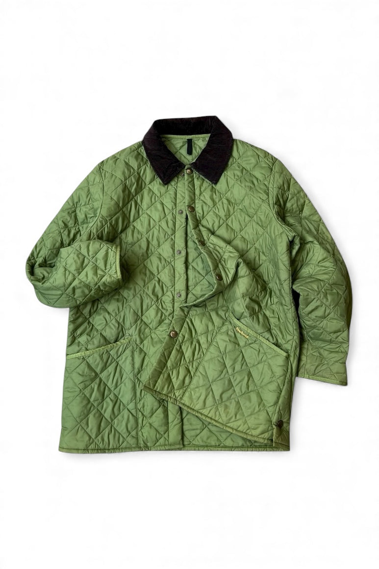 NYLON QUILTING JACKET / GREEN [SIZE: L USED]