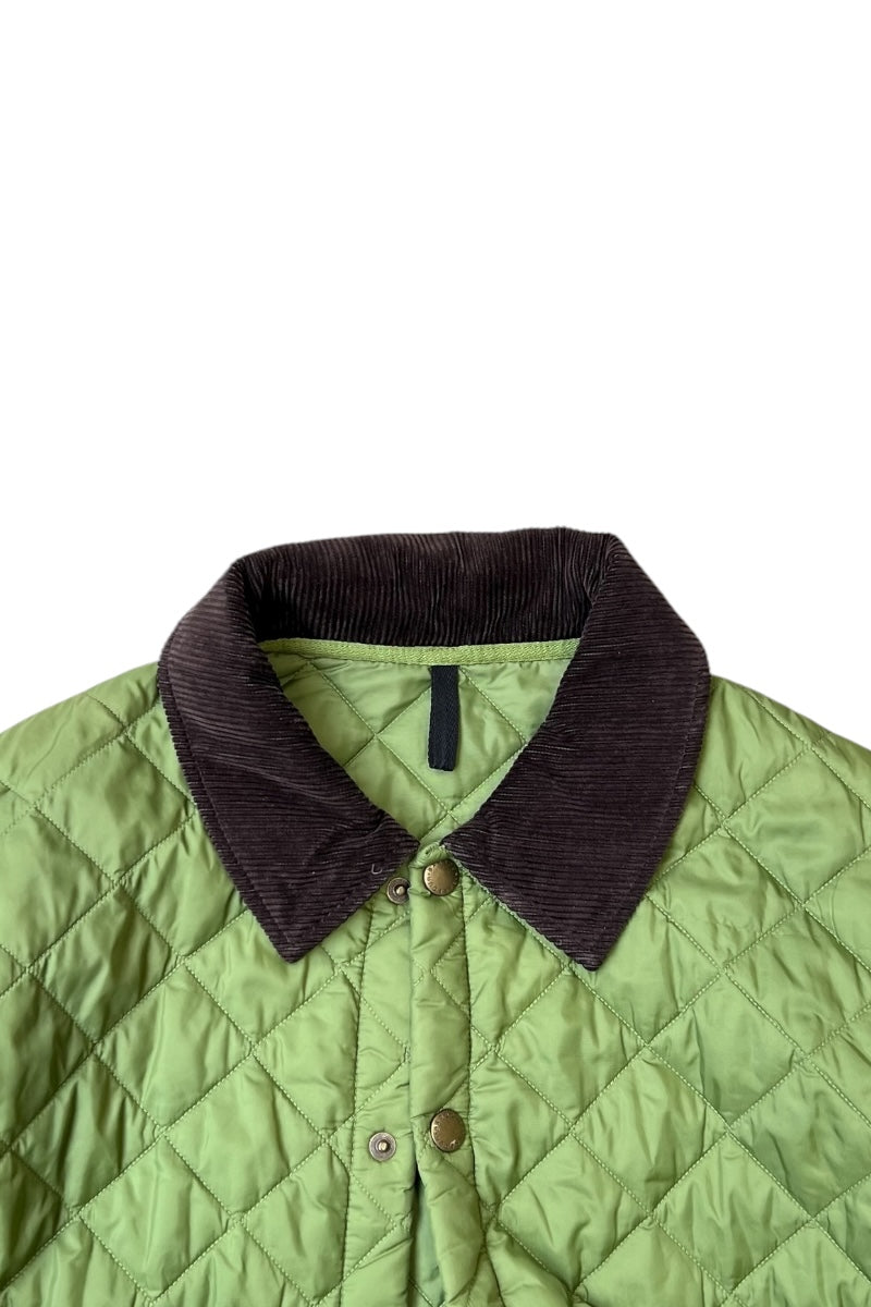 NYLON QUILTING JACKET / GREEN [SIZE: L USED]