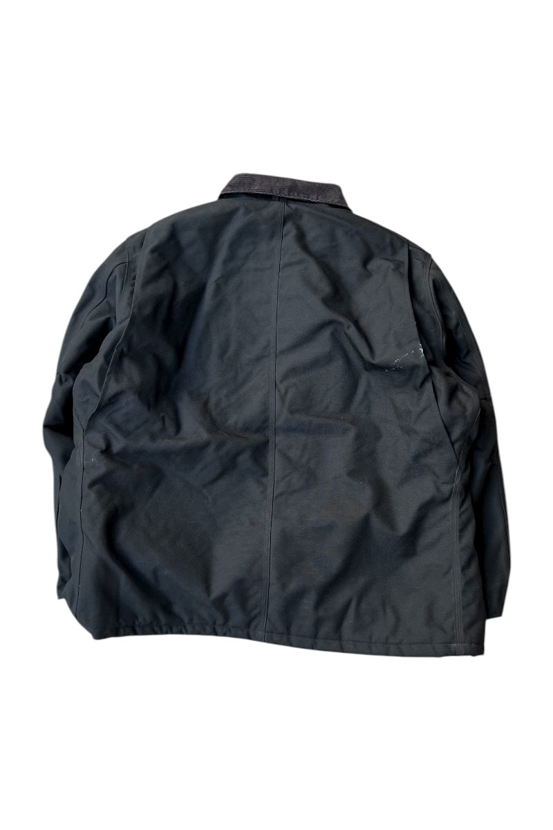 Y2K EARLY 00'S NYLON DUCK TRADITIONAL COAT QUILTED LINER / BLACK [SIZE: L USED]