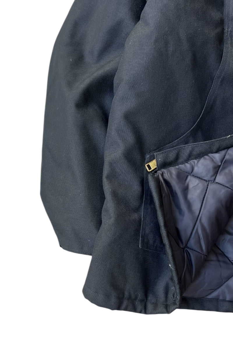 Y2K EARLY 00'S NYLON DUCK TRADITIONAL COAT QUILTED LINER / BLACK [SIZE: L USED]
