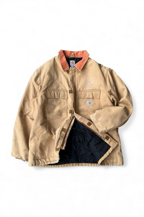 MADE IN MEXICO 12OZ DUCK TRADITIONAL COAT QUILTED LINER / BEIGE [SIZE: XL USED]