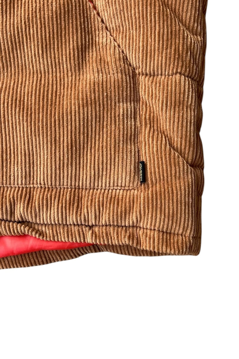 KROOKED/MARK GONZALES TRINITY SMILE CORDUROY PUFF VEST / BROWN [SIZE: L USED]